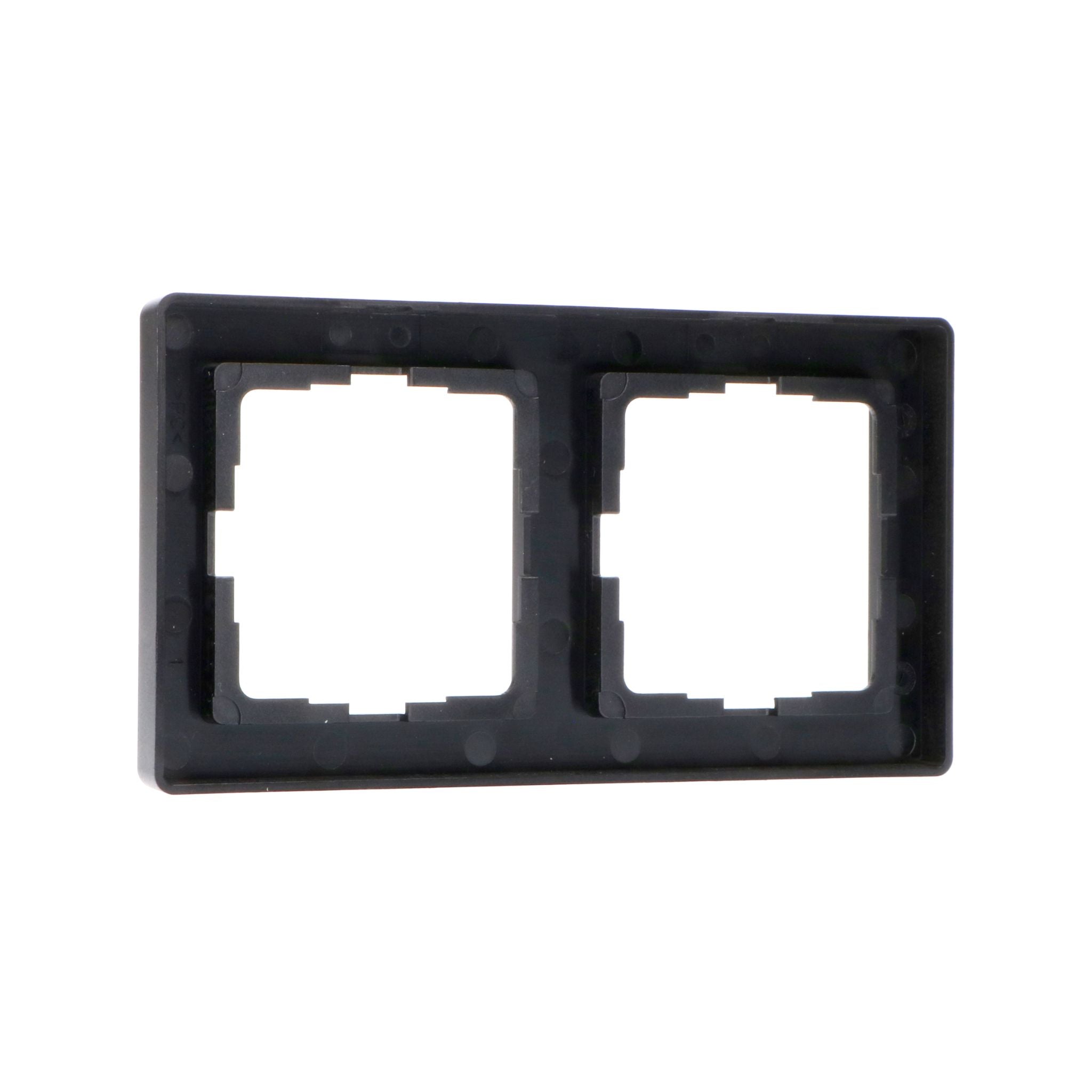 Dubbelframe voor wandcontactdoos - Universeel - 55 x 55 mm - Zwart Stekkers LED.nl