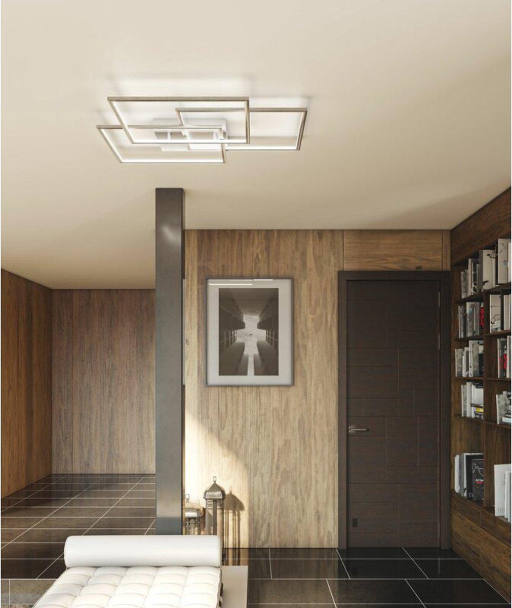 Frame LED Plafonniere 48 cm voor woonkamer - Warm wit licht - 3 lichtpunten - Vierkant Plafondlampen LED.nl