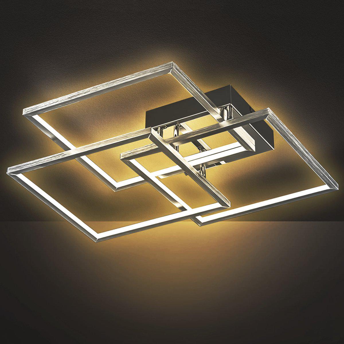 Frame LED Plafonniere 48 cm voor woonkamer - Warm wit licht - 3 lichtpunten - Vierkant Plafondlampen LED.nl