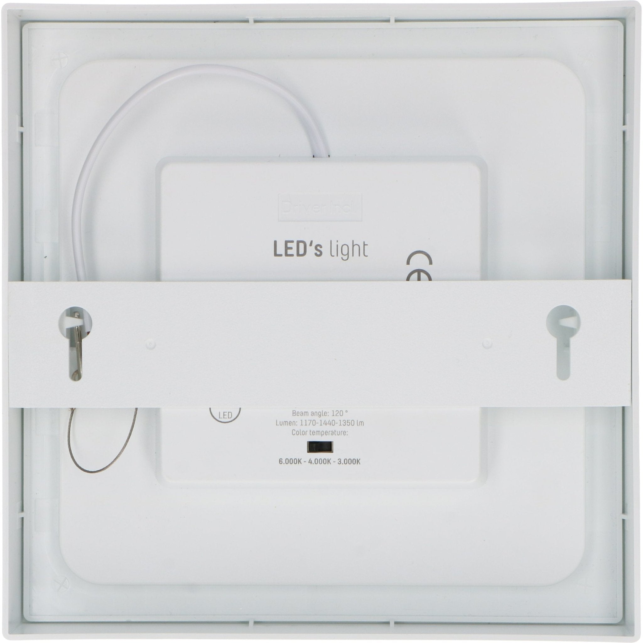 LED's Light Inbouw/Opbouw LED Plafondlamp CCT Ø 20 cm vierkant - Dimbaar - warm en koud wit - Zaagmaat 200×200mm – Wit Plafondlampen LED.nl