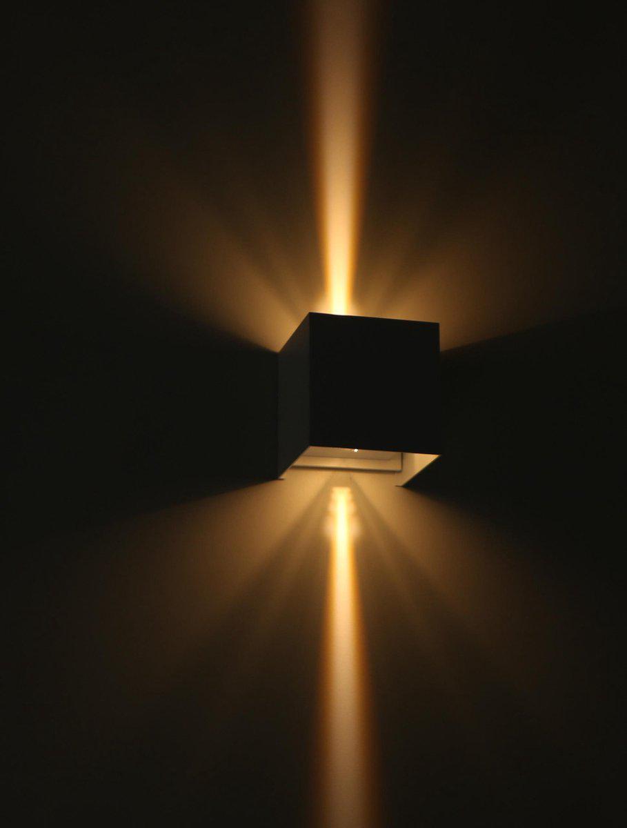 LED's Light Kubus LED Wandlamp voor buiten - Omhoog&Omlaag licht - IP65 - Wit Wandlampen LED.nl