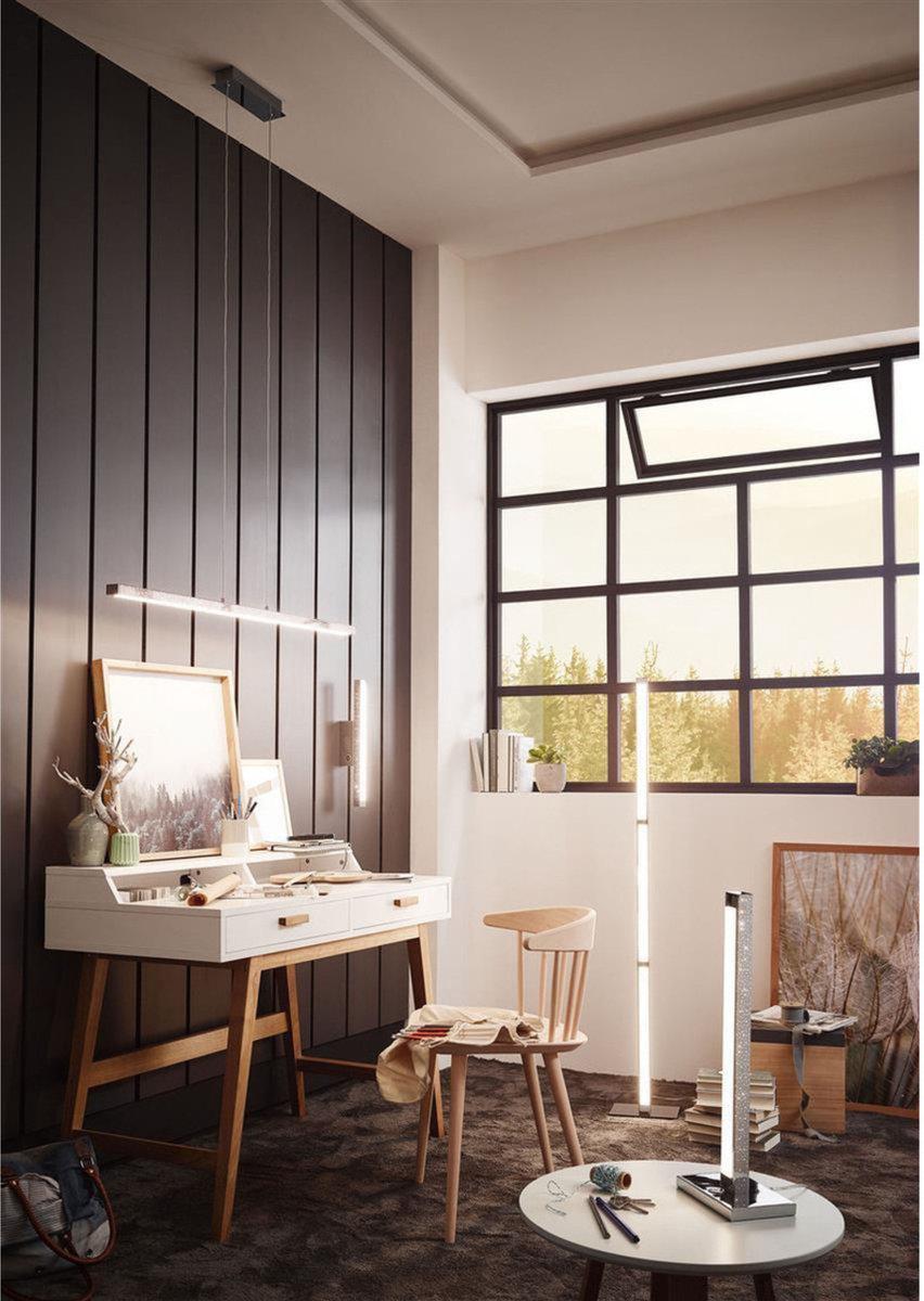 LED Hanglamp Linear met touch dimmer 150 cm - Dimbaar in 3 stappen - Chroom Hanglampen LED.nl