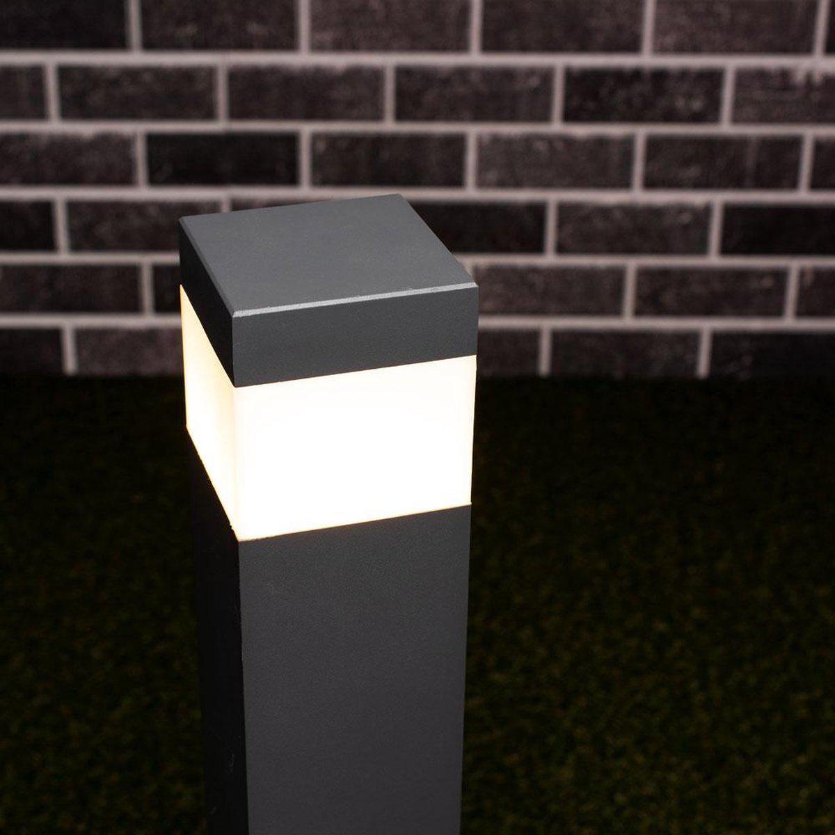 LED Lantaarnpaal Mat met E27 fitting - IP44 - Sora - 76 cm - Grijs Lantaarns LED.nl