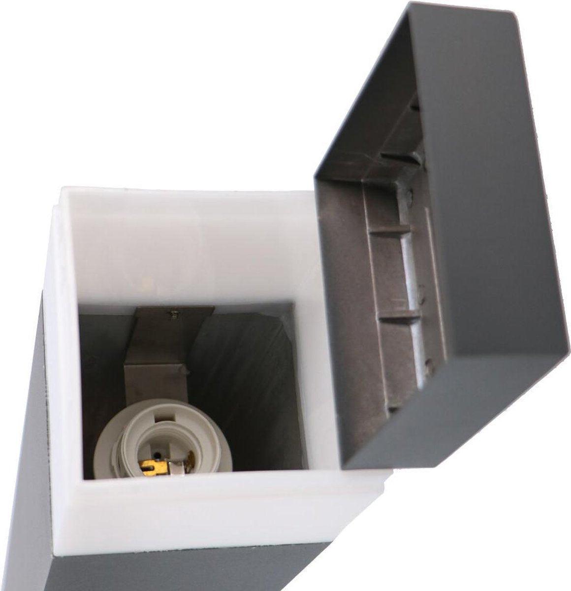 LED Lantaarnpaal Mat met E27 fitting - IP44 - Sora - 76 cm - Grijs Lantaarns LED.nl