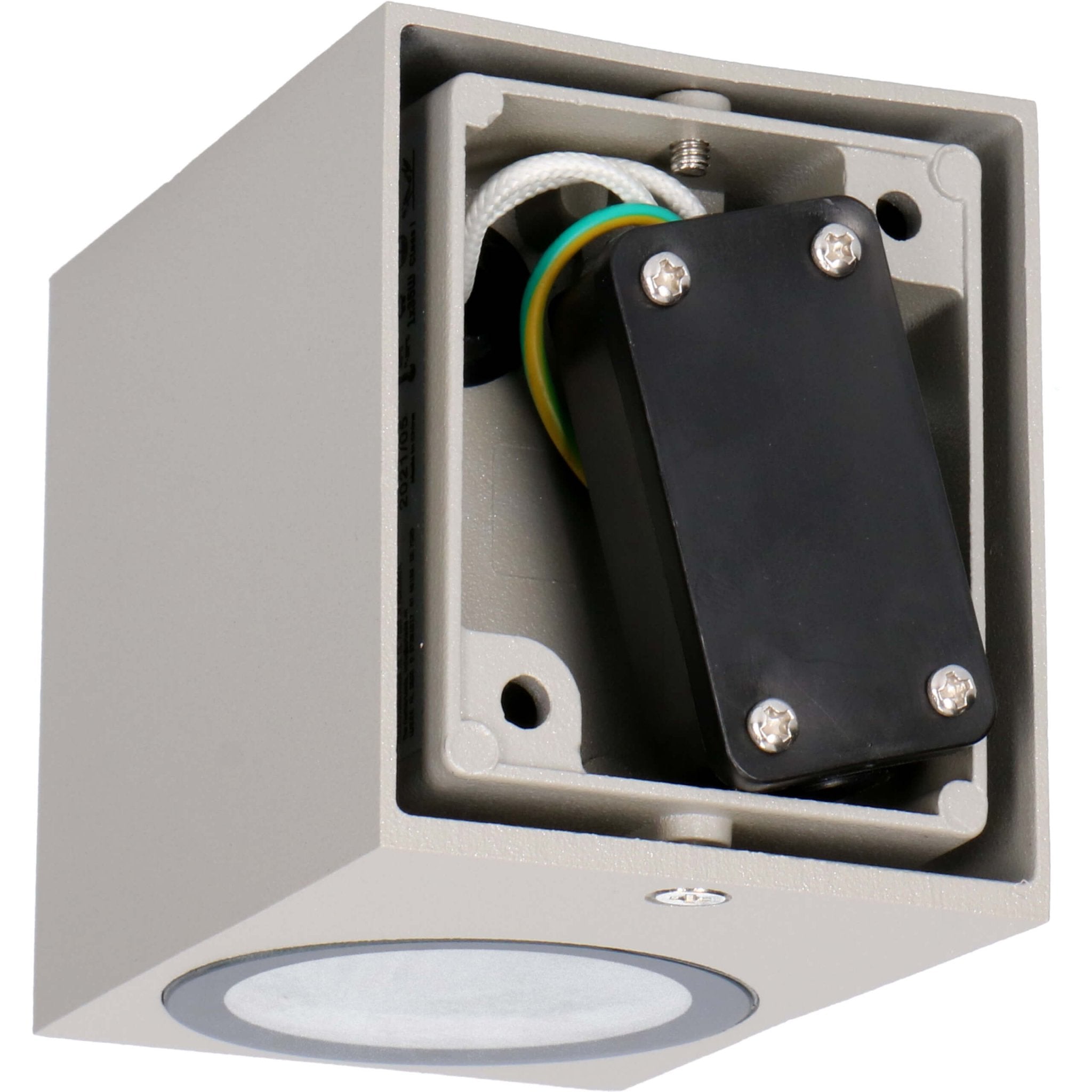 NØRD Down - LED Wandlamp buiten met GU10 fitting - Rome - Vierkant - IP44 - Grijs Wandlampen LED.nl