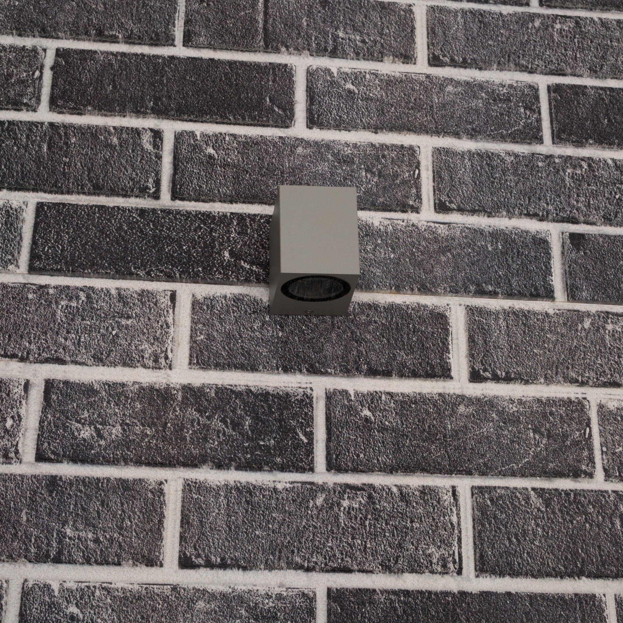 NØRD Down - LED Wandlamp buiten met GU10 fitting - Rome - Vierkant - IP44 - Grijs Wandlampen LED.nl