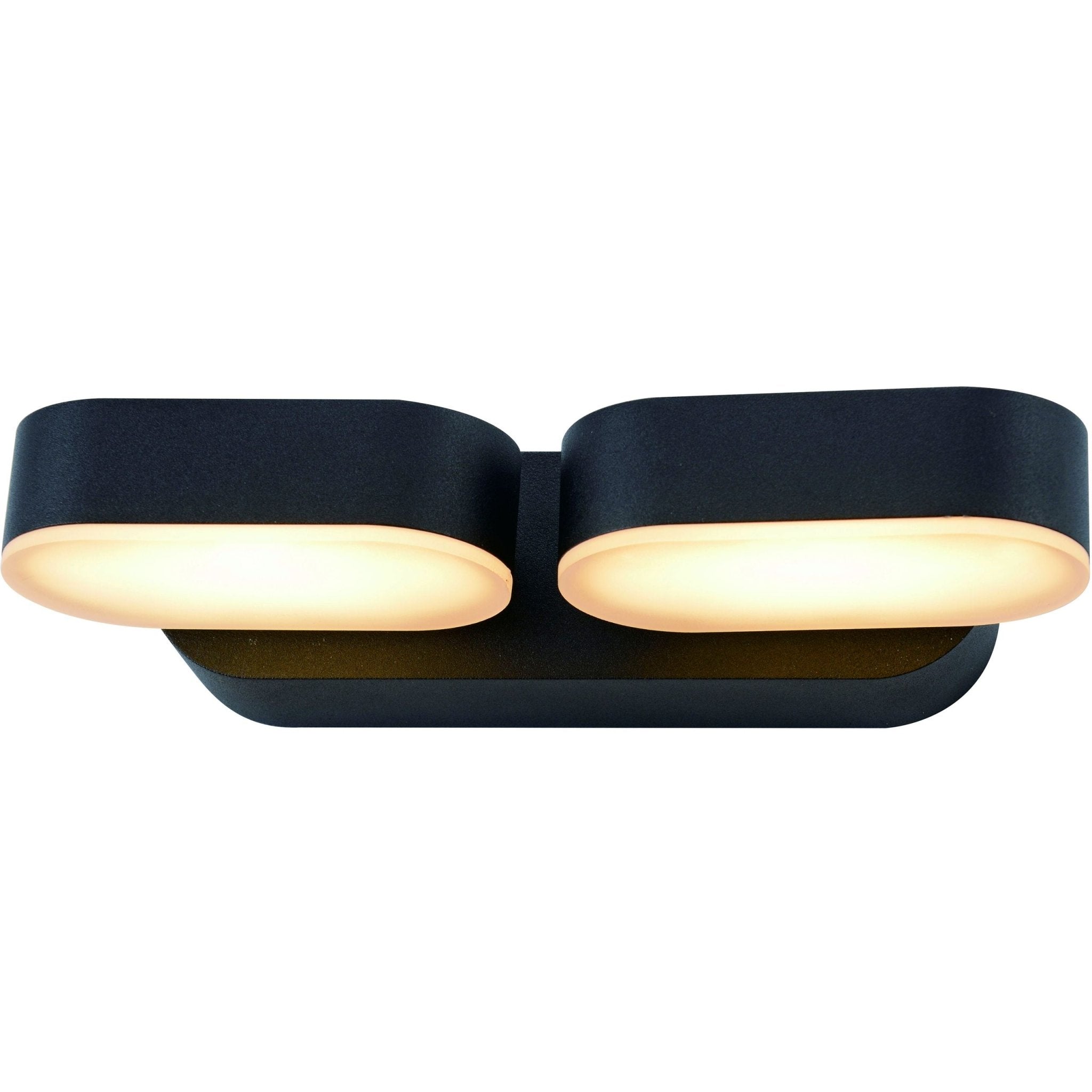 LED's Light Dubbele LED Buitenlamp - Model Rieti - Warm wit - IP44 waterbestendig - Zwart Wandlampen LED.nl