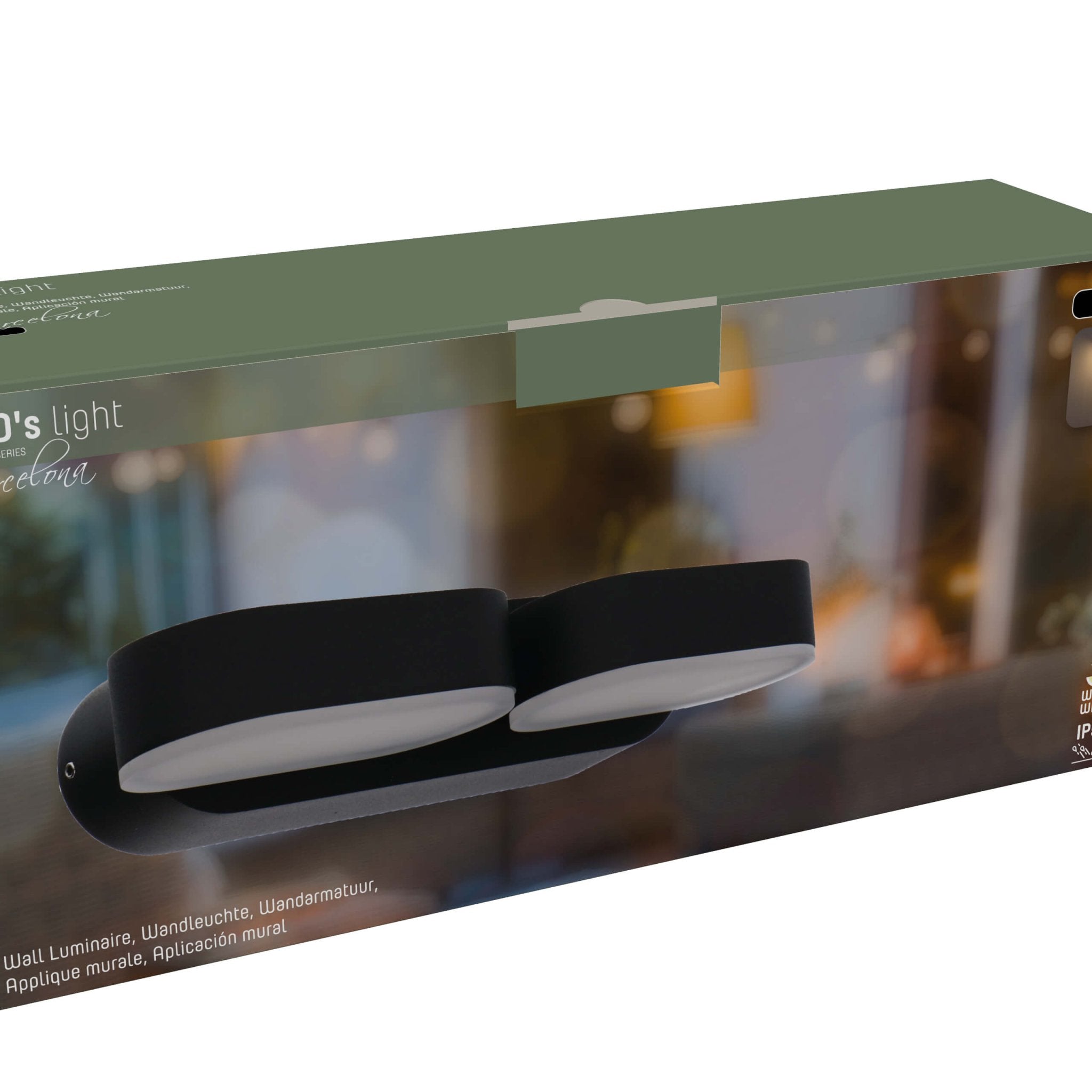 LED's Light Dubbele LED Buitenlamp - Model Rieti - Warm wit - IP44 waterbestendig - Zwart Wandlampen LED.nl