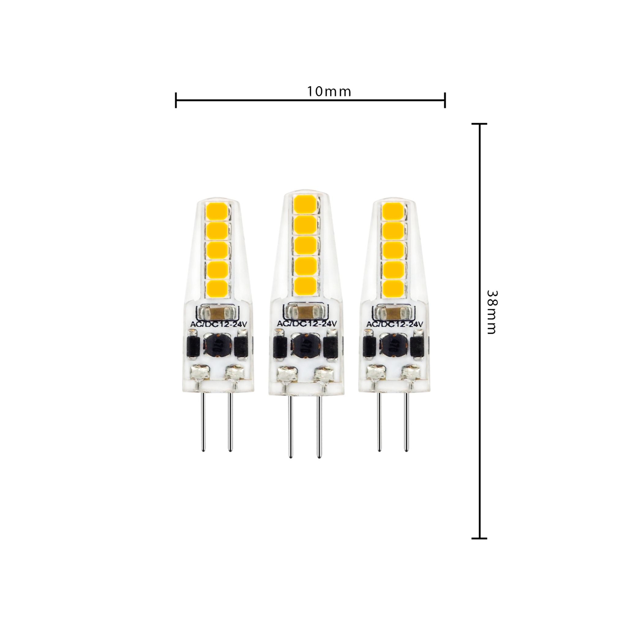 LongLife LED Steeklamp G4 - 12V - Dimbaar warm wit licht - 1.9W (20W) - 3 lampjes Dimbare steeklampjes LED.nl