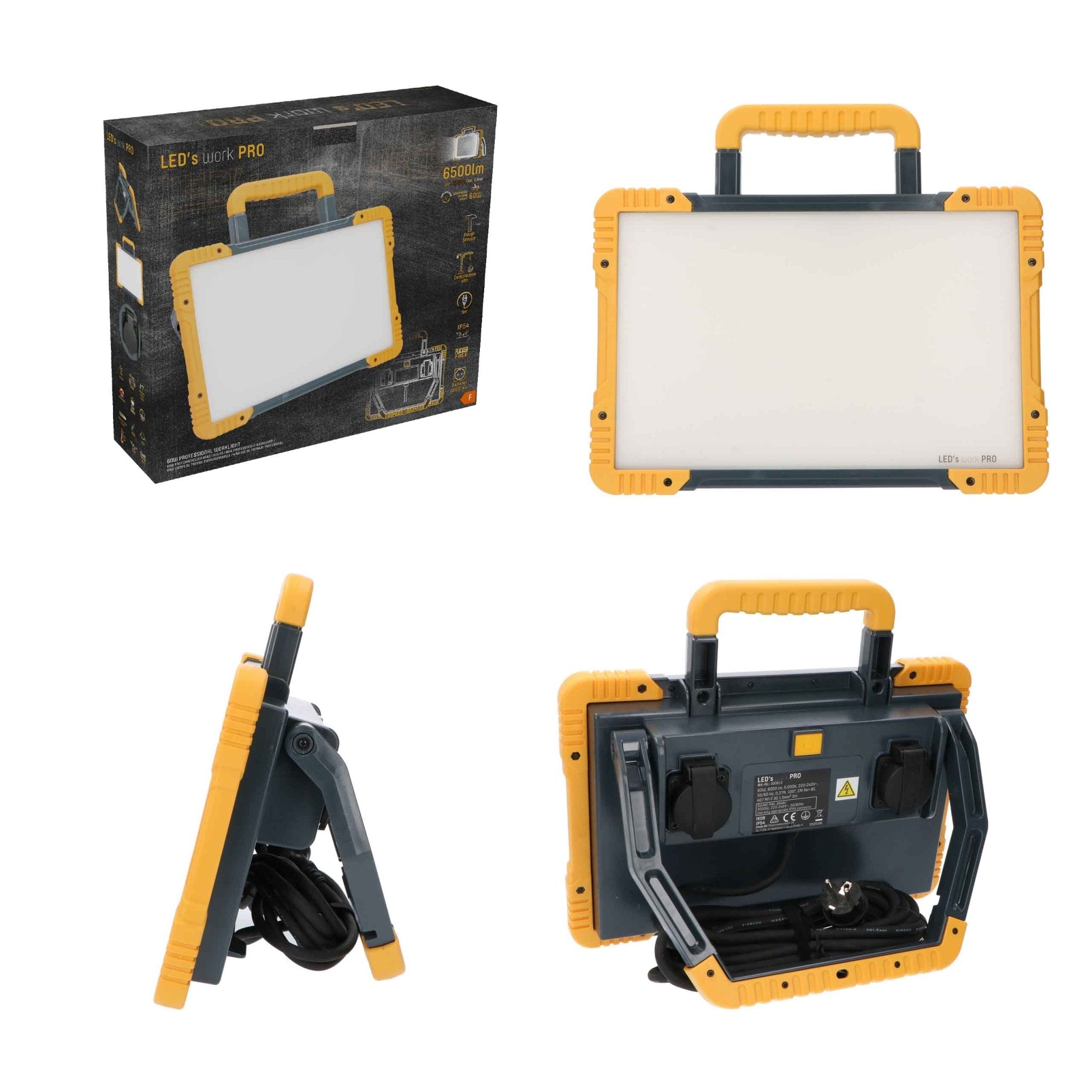 LED's Work Premium LED Werklamp 6500 - 5 meter kabel - Rough Service Tested - IP54 waterdicht - 60W Bouwlampen LED.nl