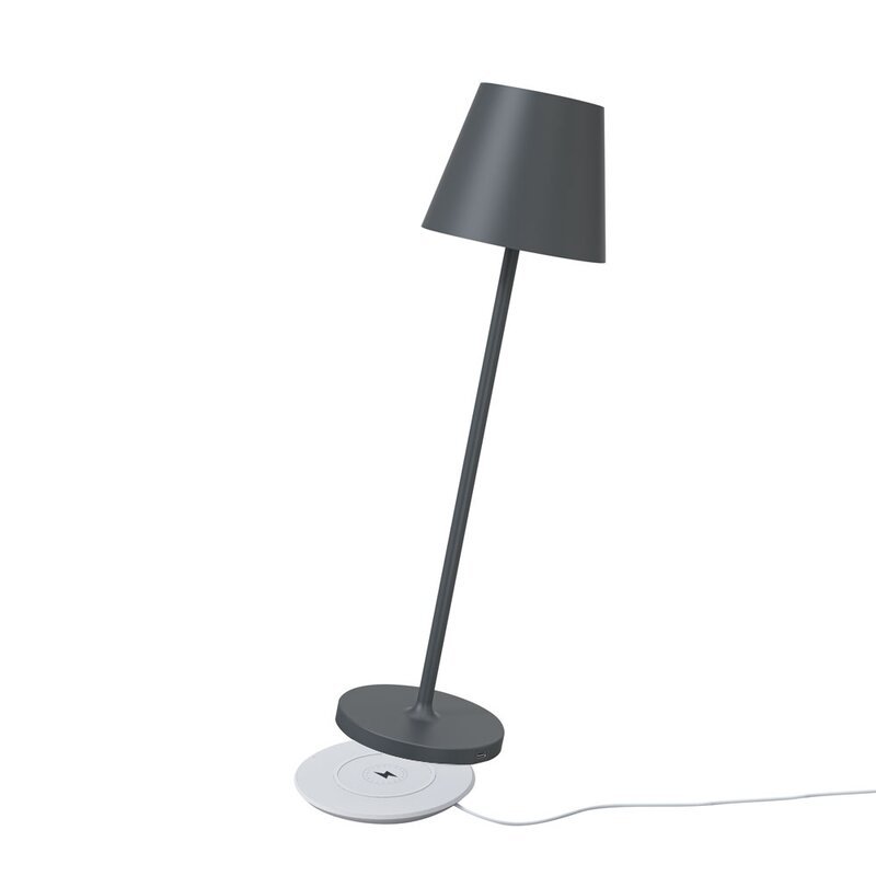 Premium LED Tafellamp met oplaadstation - Oplaadbaar & Draadloos - Voor binnen en buiten - Grijs Tafellampenen LED.nl