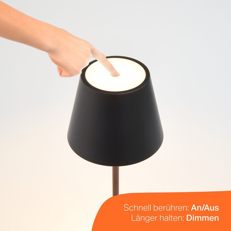 Premium LED Tafellamp met oplaadstation - Oplaadbaar & Draadloos - Voor binnen en buiten - Grijs Tafellampenen LED.nl