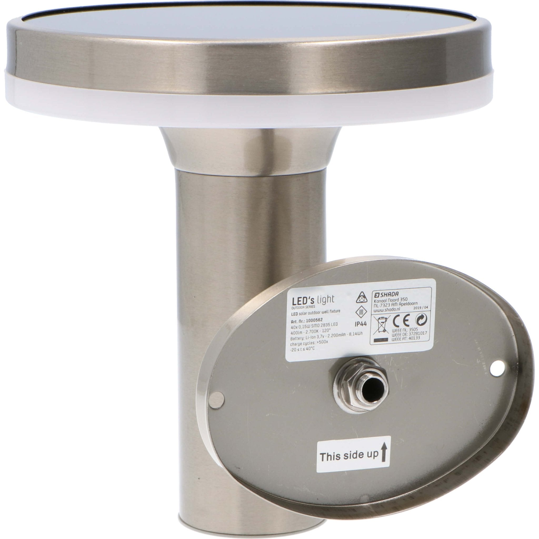 RVS Solar LED Buitenlamp met bewegingssensor - Draadloos - 3 standen - Zilver Buitenlampen LED.nl