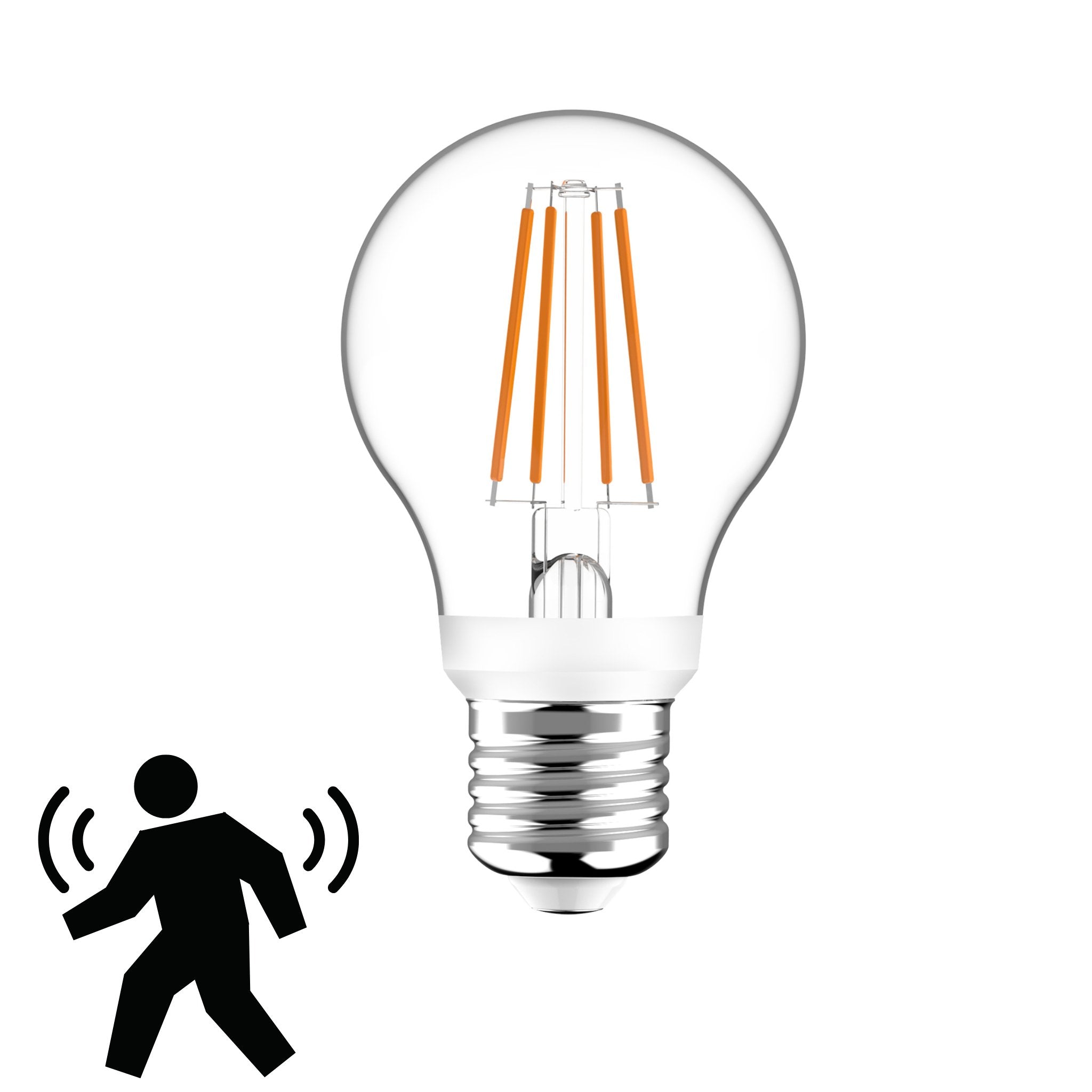 Sensor LED Lamp E27 met bewegingssensor en daglichtsensor - 3 meter bereik - Warm wit LED Filament Lampen Led.nl