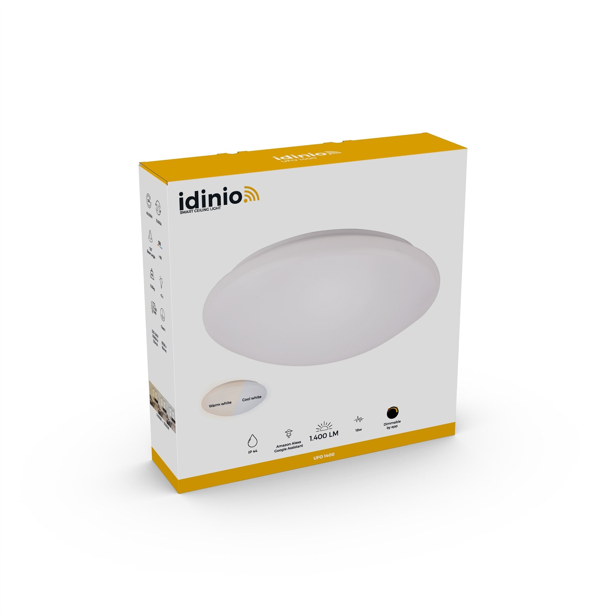 Smart LED Plafondlamp 33 cm - Dimbaar met App - Warm en koud wit licht Plafondlampen LED.nl