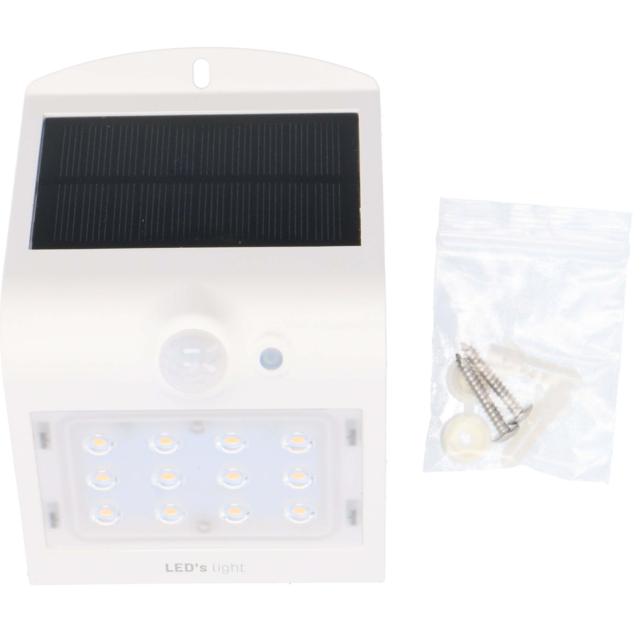 LED's Light Solar LED Wandlamp met Bewegingssensor 220 - 3 lichtstanden - Automatisch aan/uit - Wit Buitenlampen LED.nl