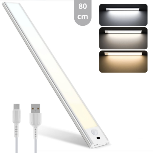 LED's Light Kastverlichting met sensor 80 cm - Oplaadbaar en draadloos - zwaai- en bewegingssensor - wit LED.nl
