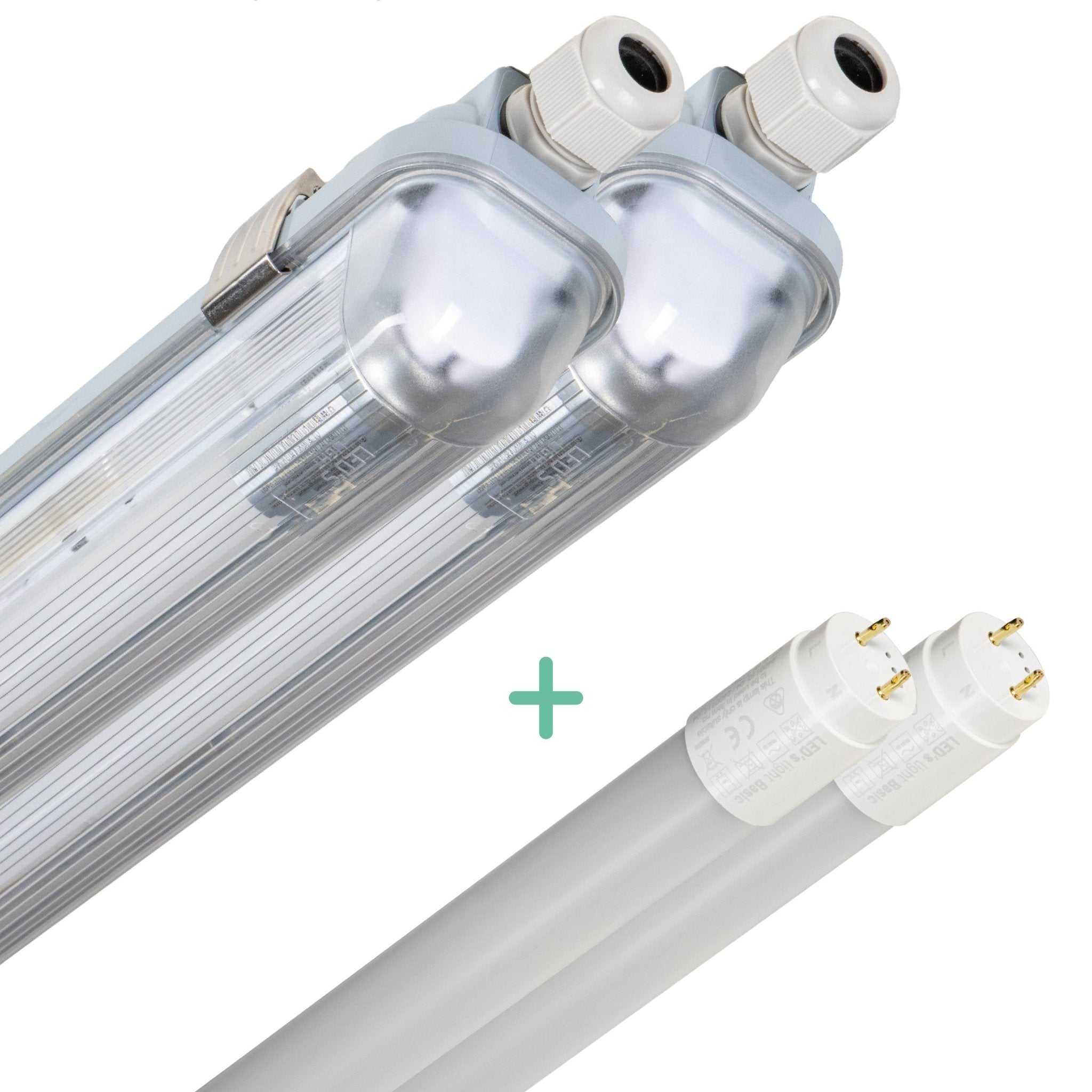2 PACK - LED's Light Complete LED TL lamp met LED buis 120 cm - Binnen en buiten - 2130 lm - 1x11,5W - 4000K - High Efficiency - Energie Label B LED.nl