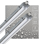 2 PACK - LED's Light Dubbele LED TL lamp 60 cm - compleet met LED buizen - Binnen en buiten - 2200 lm - 2x6W - 4000K - LED.nl
