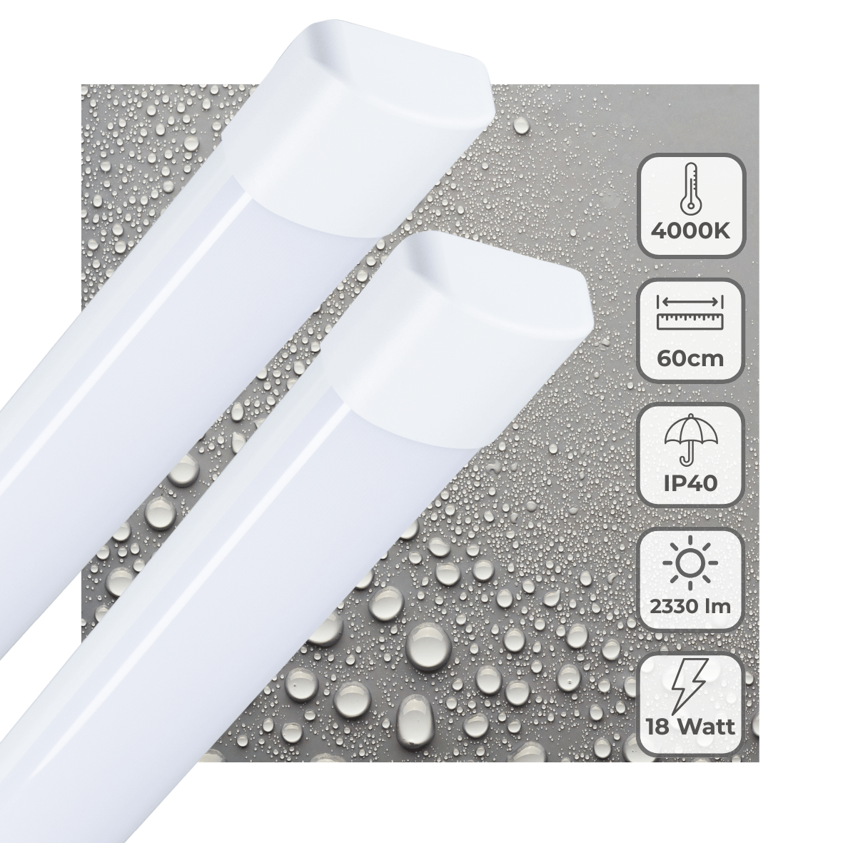 2 PACK - LED's Light LED TL lamp 60 cm voor binnen - Complete LED TL verlichting - 2330 lm - LED.nl