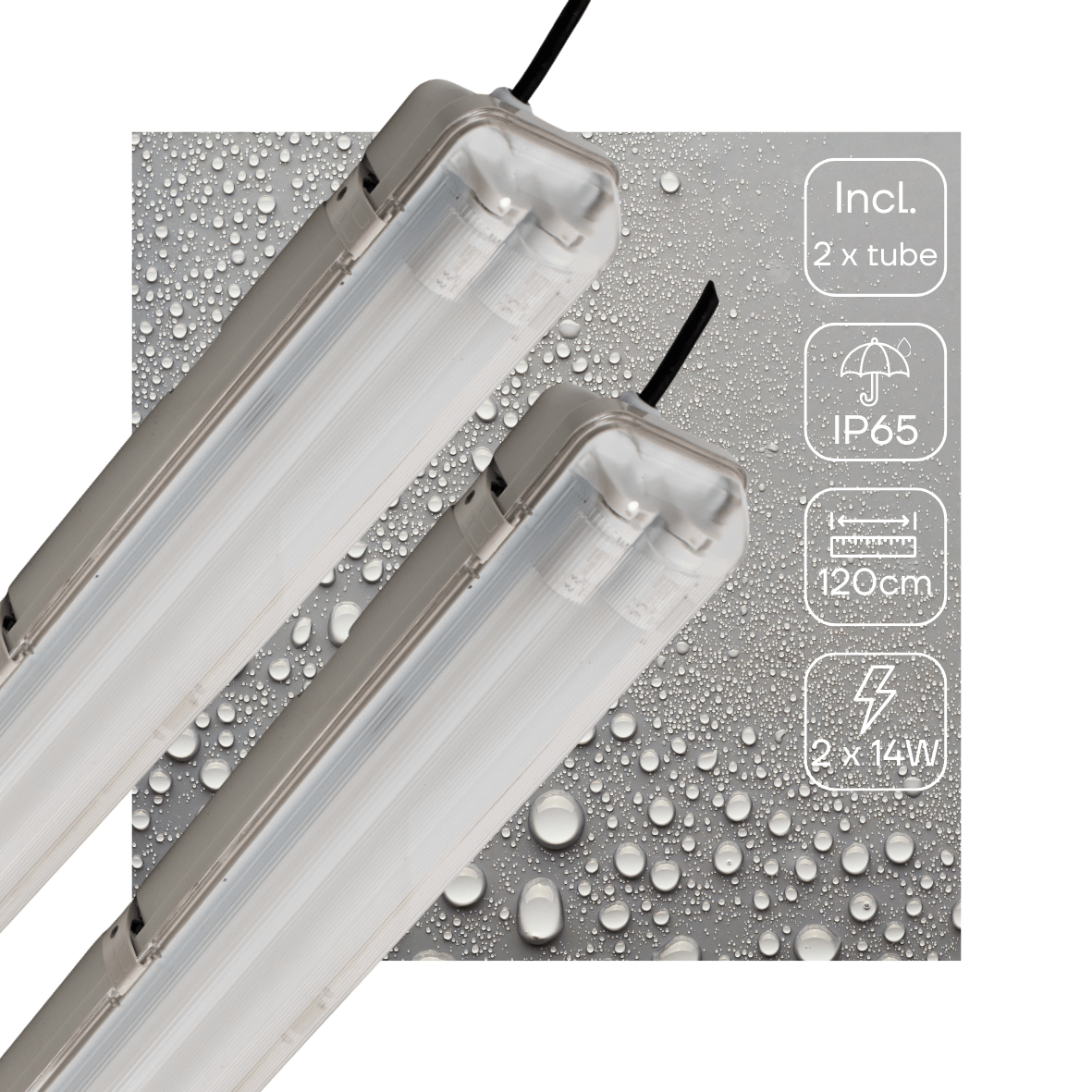 2 PACK - LED's Light LED TL licht balk met sensor 120 cm - Bewegingssensor en nachtsensor - Waterdicht - 4200 lm - LED.nl