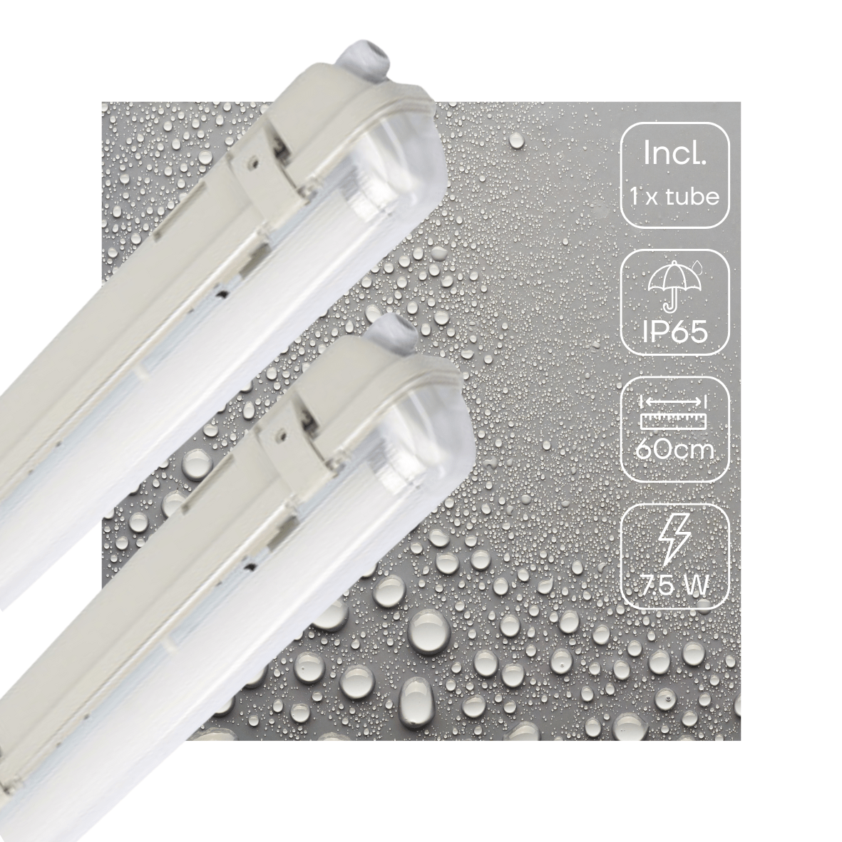 2 PACK - LED's Light LED TL verlichting met sensor 60 cm - Bewegingssensor en nachtsensor - Waterdicht - 1100 lm - LED.nl