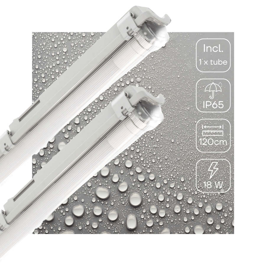 2er-Pack – Proventa TL LED-Leuchte, komplett 120 cm – Leuchte mit LED-Röhre – wasserdicht – 2160 lm - LED.de