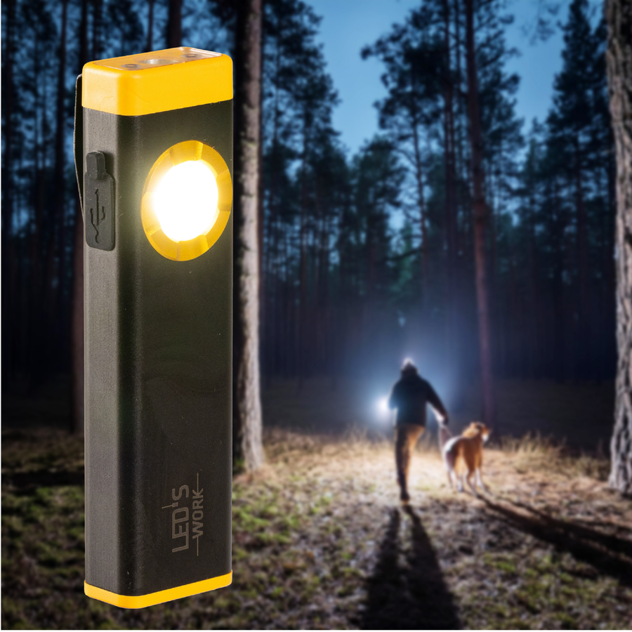 LED's Work Compact LED Mini-Taschenlampe – wiederaufladbar – 3 verschiedene Leuchtmodi und Zoomfunktion - LED.de