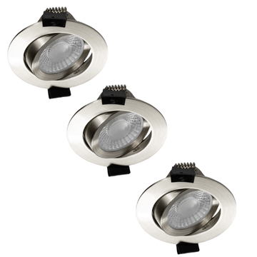 LED's Light PRO downlight recessed spotlight Ø 68mm - Tiltable - Splashproof - Dim to Warm - Silver - LED.nl
