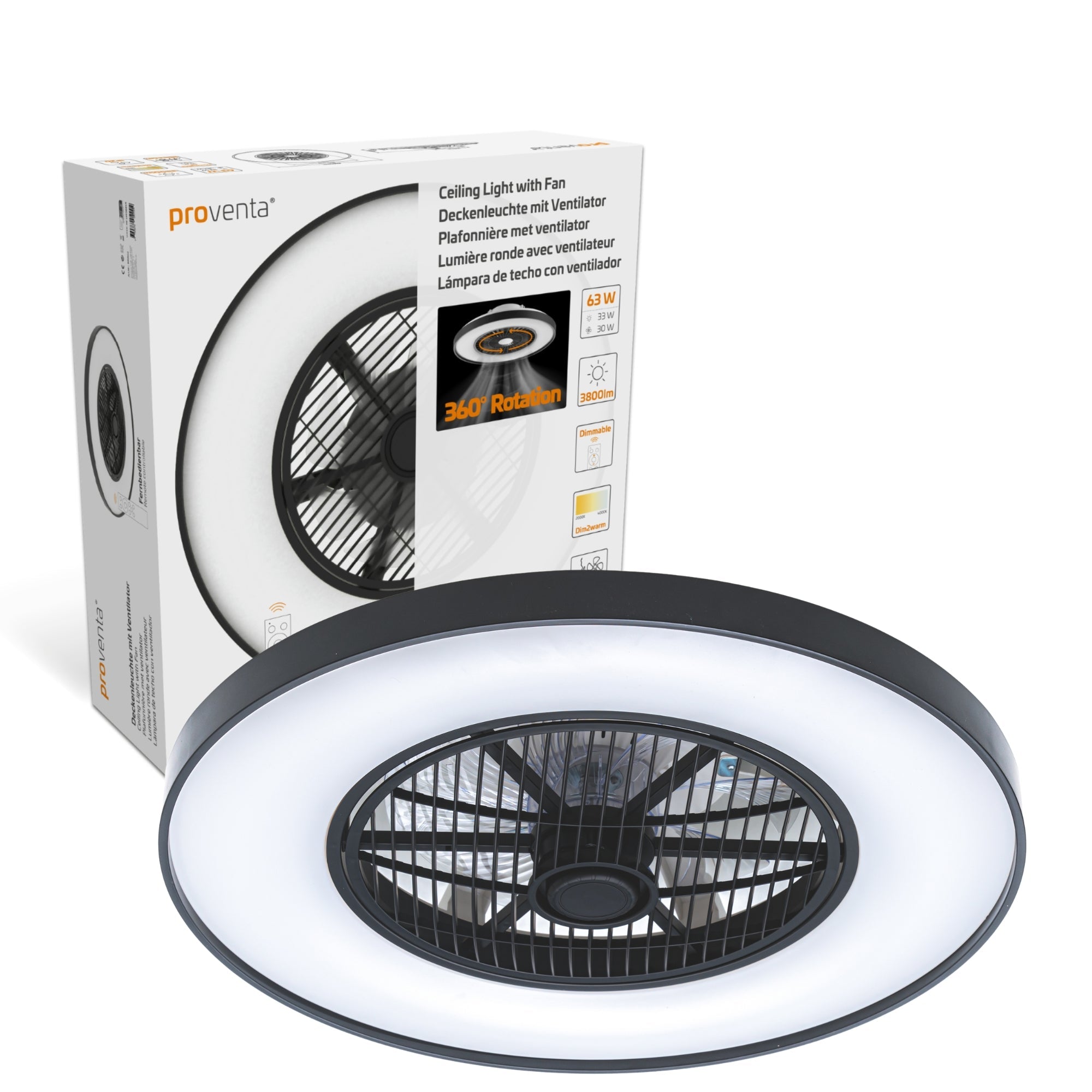 3D Air Plafondlamp met Ventilator - Full room luchtcirculatie - Zomer & Winterstand – Licht en kleurtemperatuur instelbaar - LED.nl