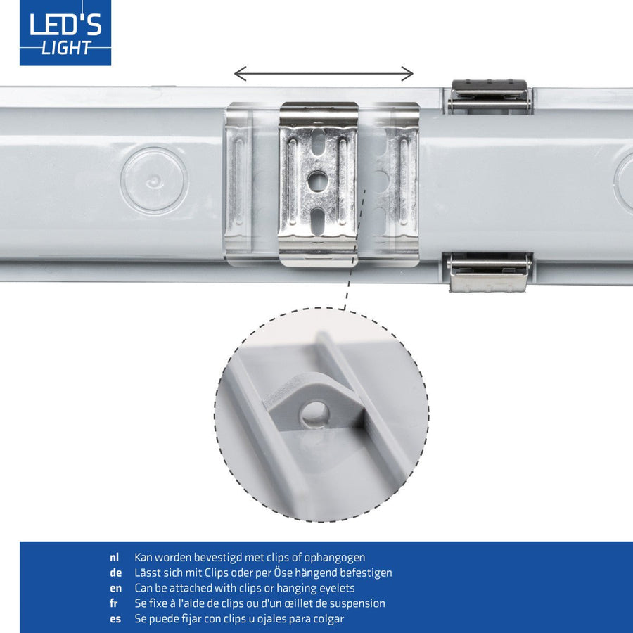 LED-Leuchtstofflampe mit 60 cm LED-Röhre – für Innen und Außen – 1100 lm – 1 x 6 W – 185 lm/W – Energieeffizienzklasse B - LED.de