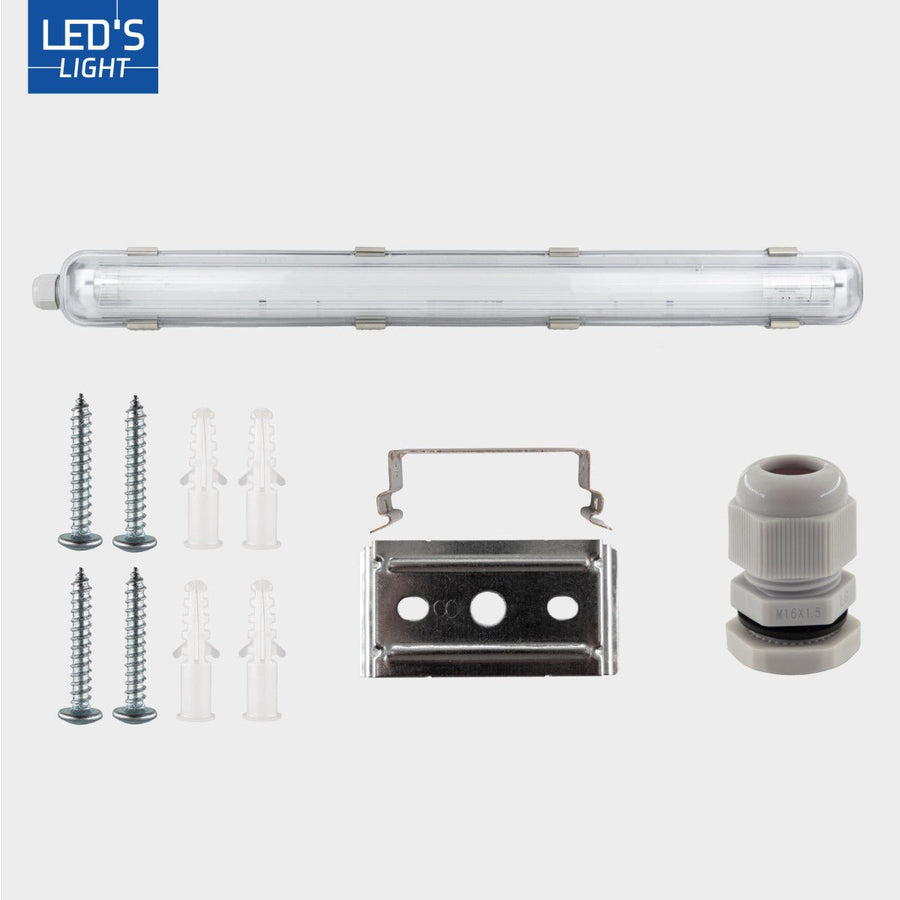 LED-Leuchtstofflampe mit 60 cm LED-Röhre – für Innen und Außen – 1100 lm – 1 x 6 W – 185 lm/W – Energieeffizienzklasse B - LED.de