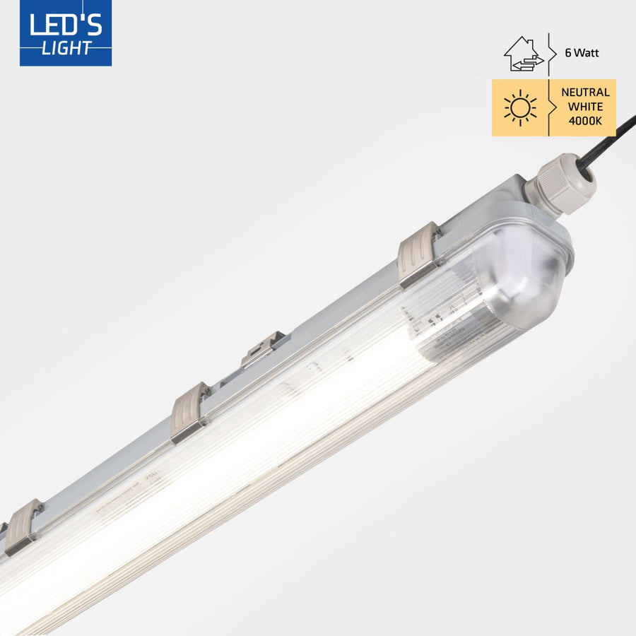 LED-Leuchtstofflampe mit 60 cm LED-Röhre – für Innen und Außen – 1100 lm – 1 x 6 W – 185 lm/W – Energieeffizienzklasse B - LED.de