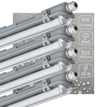 4 PACK - LED's Light LED TL armatuur 150 cm compleet met LED TL buis - 2880lm LED.nl