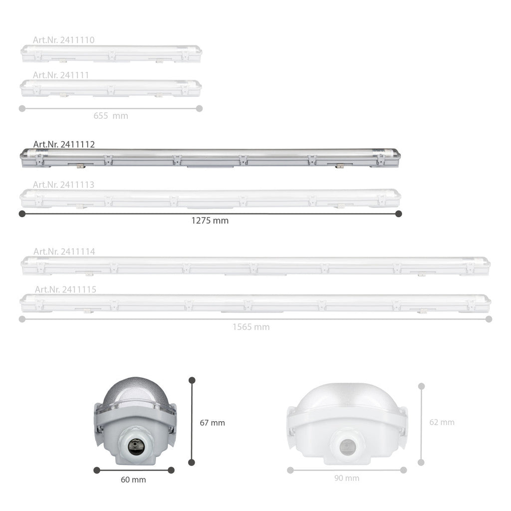 4 PACK - LED's Light LED TL armatuur 150 cm compleet met LED TL buis ...