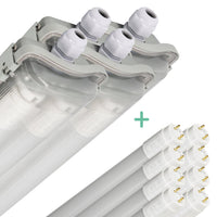 Proventa LED TL 4 double fixtures with 8 tubes 150 cm - Cold white light 6500 K - Waterproof - 4 pieces - LED.nl