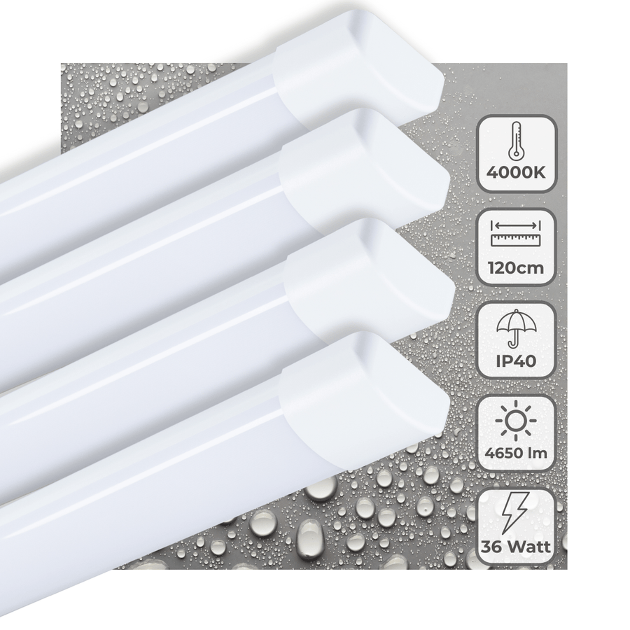 4er-PACK LED's Light LED TL Lampe 120 cm für den Innenbereich – Komplette LED TL Beleuchtung – 4650 lm - LED.de