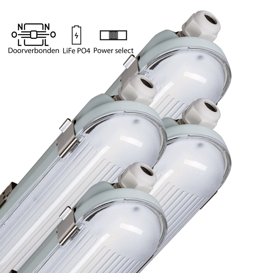 4er-PACK – LED's Light PRO Philips LED TL Leuchte 150 cm – Mit Notakku – 185 lm/W – Energielabel B – 47 W – 7200 lm – 4000 K - LED.de
