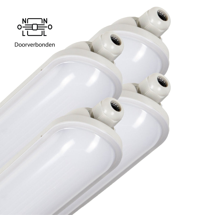 4 PACK -LED's Light Pro TL armatuur compleet 60 cm - Koppelbaar - IP65 Waterdicht - 2400 lm - 15W - 160lm/w LED.nl