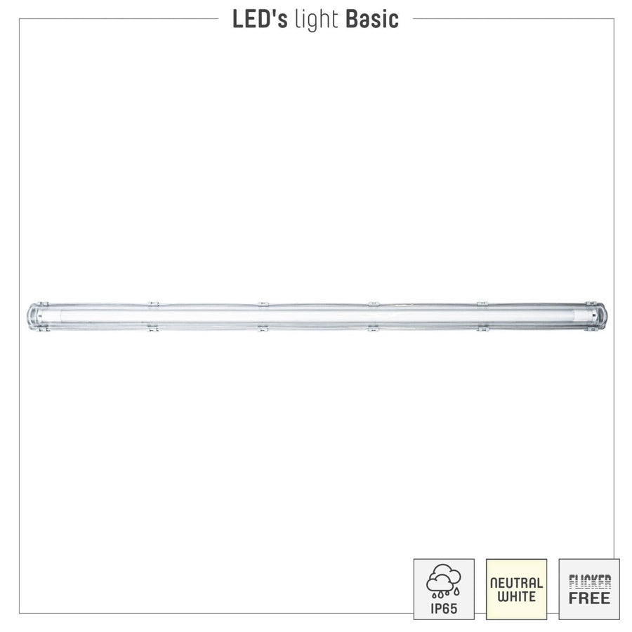 4er-Pack – LED-Leuchte TL, komplett 120 cm – Leuchte mit LED-Röhre – wasserdicht – 2160 lm - LED.de