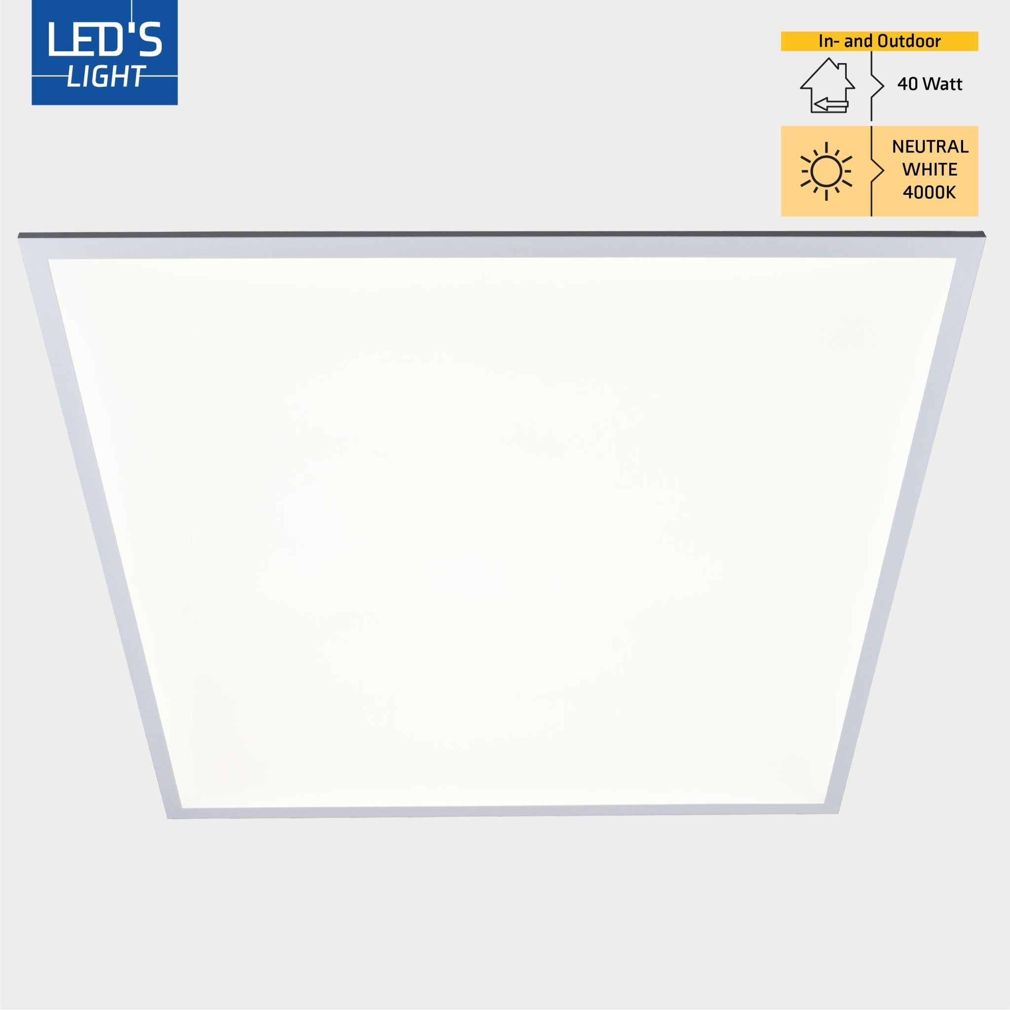4PACK LED's Light Panelen vierkant 595x595mm - Compleet universeel paneel met driver - 40W - 4 stuks - LED.nl