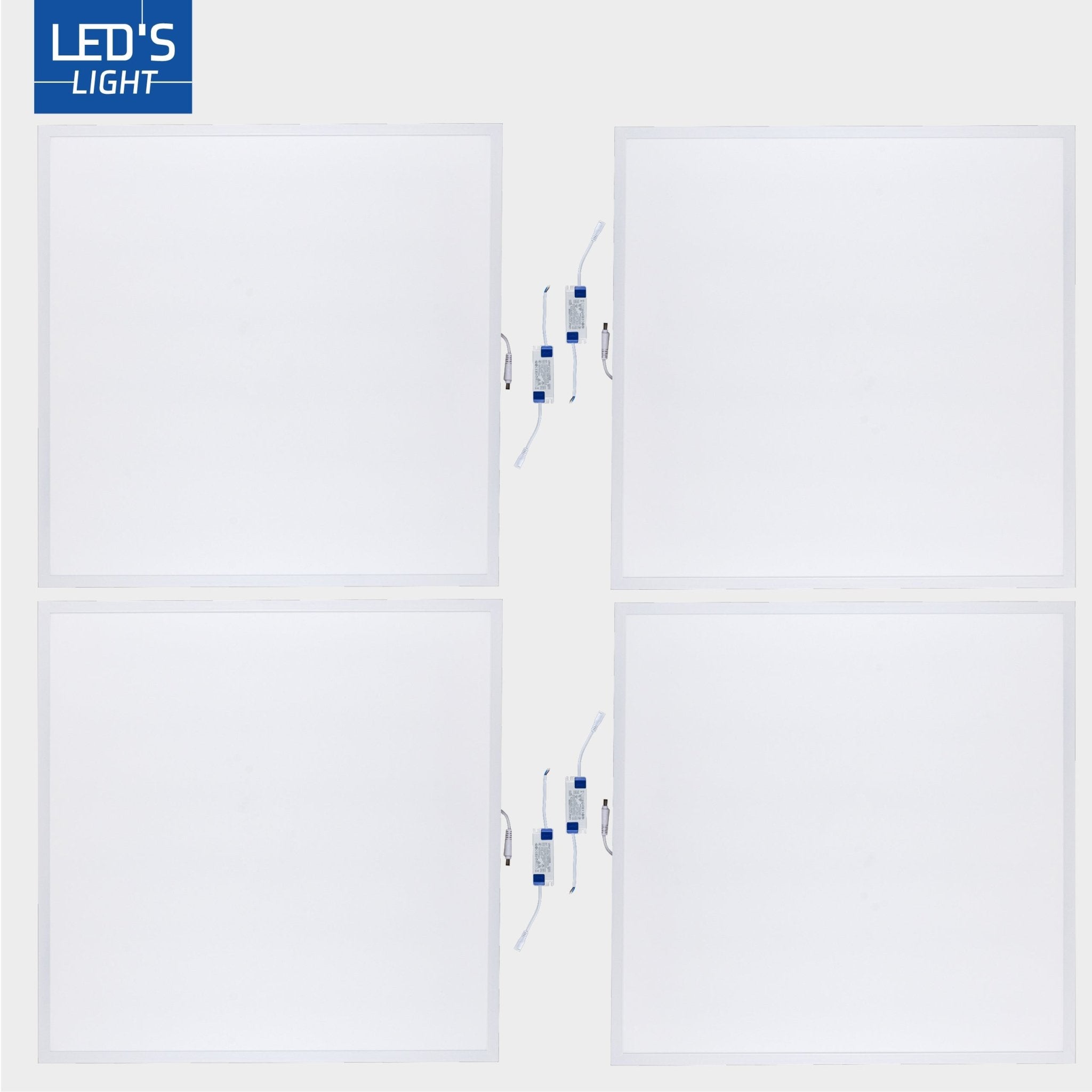 4PACK LED's Light Panelen vierkant 595x595mm - Compleet universeel paneel met driver - 40W - 4 stuks - LED.nl