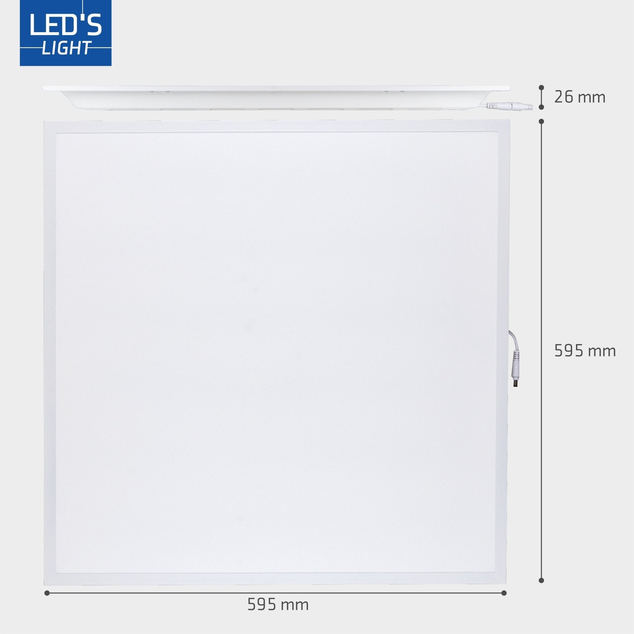 4PACK LED's Light Panelen vierkant 595x595mm - Compleet universeel paneel met driver - 40W - 4 stuks - LED.nl