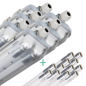 6 PACK - LED's Light Dubbele LED TL lamp 150 cm - compleet met LED buizen - Binnen en buiten - 6120 lm - 2x16.5W - 4000K - 185lm/w - Energielabel B LED.nl
