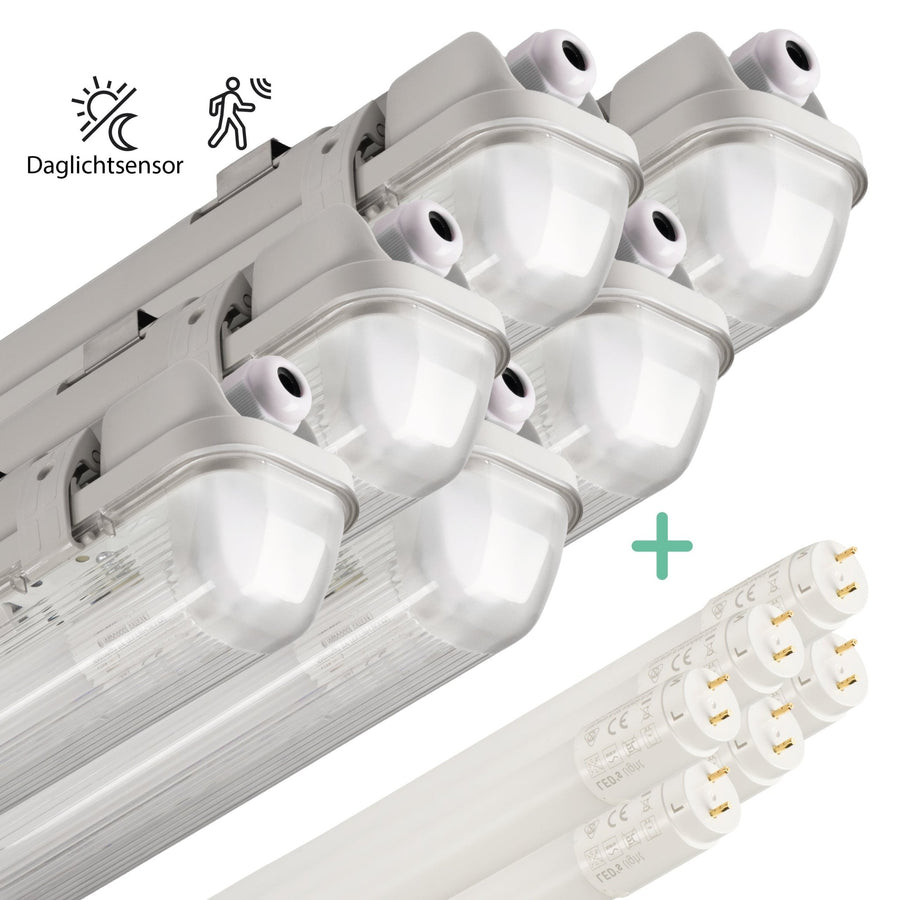6er-Pack – LED-Licht LED-TL-Lampe mit Sensor 150 cm – Bewegungssensor und Nachtsensor – Wasserdicht – 3100 lm - LED.de
