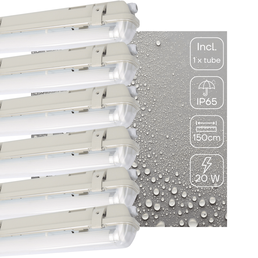 6er-Pack – LED-Licht LED-TL-Lampe mit Sensor 150 cm – Bewegungssensor und Nachtsensor – Wasserdicht – 3100 lm - LED.de