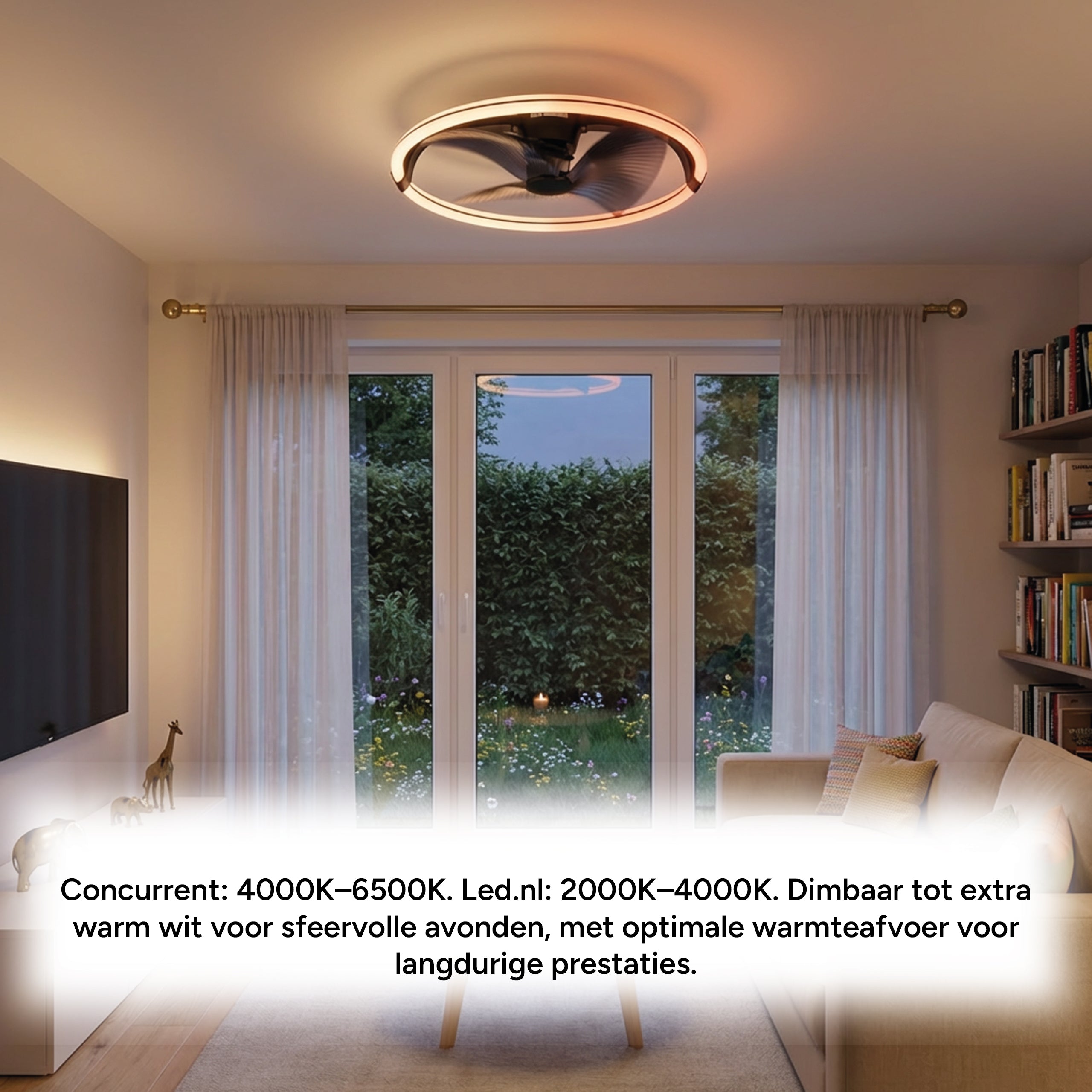 LED's Light Plafondventilator XL 74 cm - Bedienbaar met afstandsbediening - Zwart Plafondventilatoren LED.nl