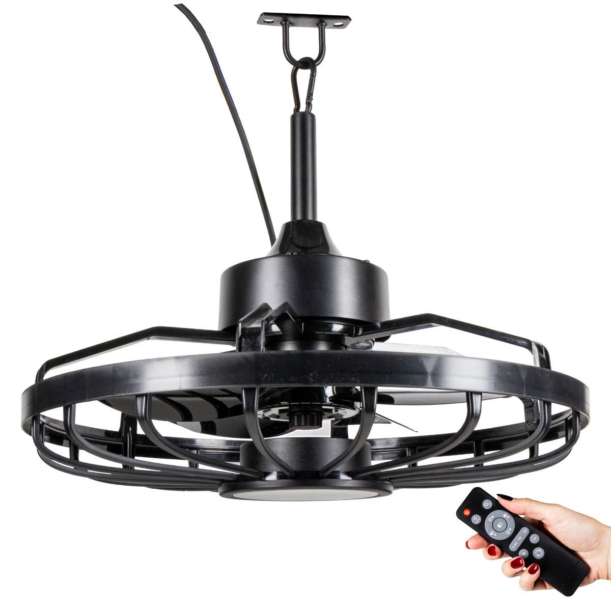 All - weather plafondlamp met ventilator – Ideaal voor veranda en buiten/binnen ruimtes - LED.nl