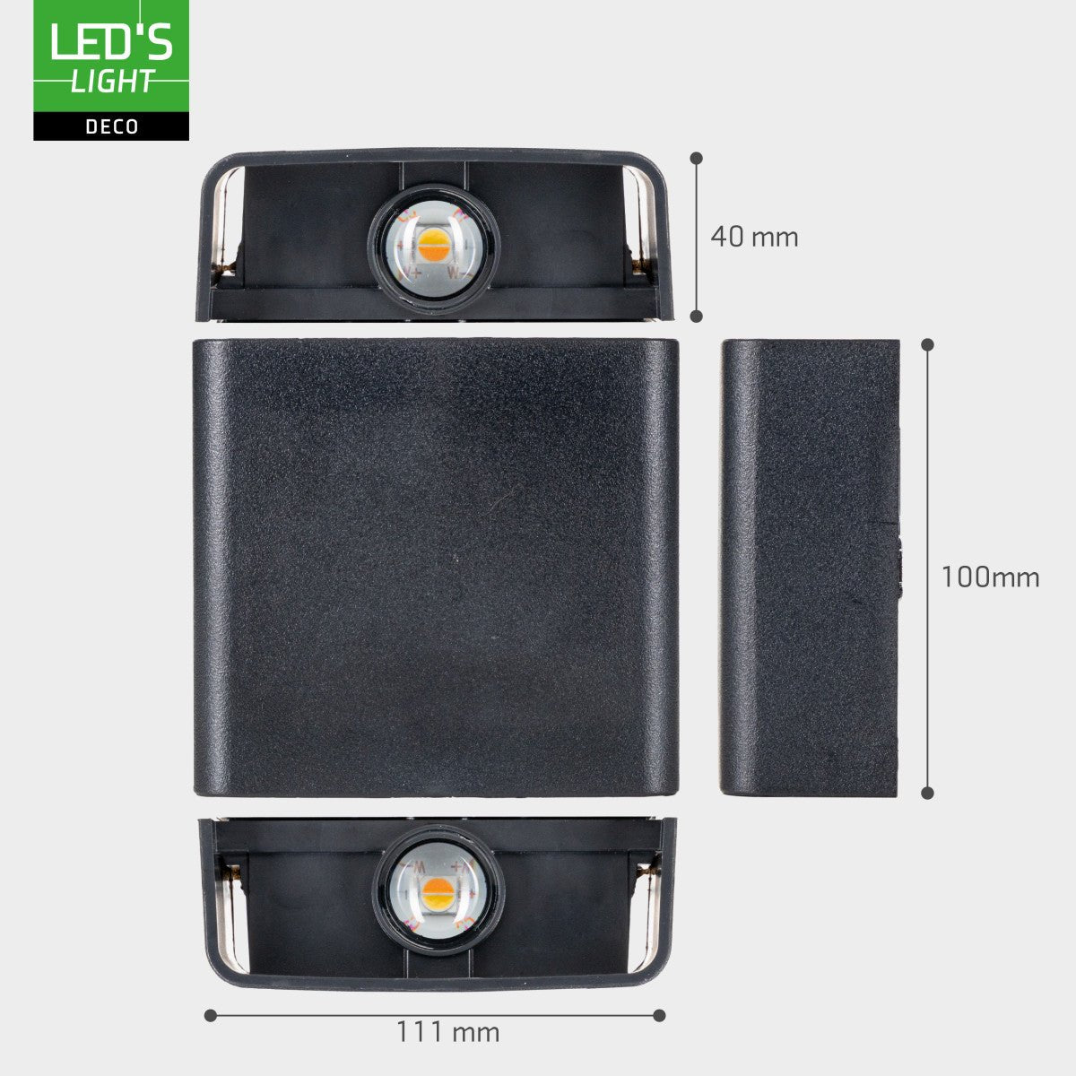 Buitenlamp met Lichtbron - Wandarmatuur - 170lm 2000K/2700K/4000K - Zwart - IP65 LED.nl