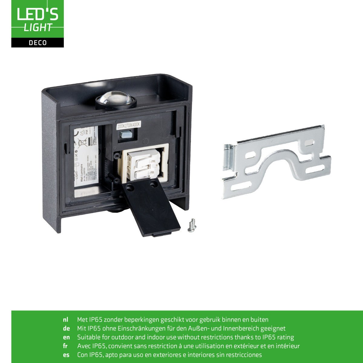 Buitenlamp met Lichtbron - Wandarmatuur - 170lm 2000K/2700K/4000K - Zwart - IP65 LED.nl